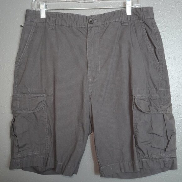 Chaps Mens Black Cotton Long Cargo Distressed Outdoor Casual Shorts Size 34 - Picture 1 of 6